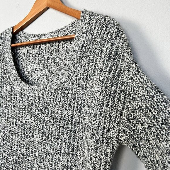 BCBGeneration Chalk Combo Chunky Knit Sweater Cozy Size M/L Relaxed Fit Fall - Picture 3 of 8